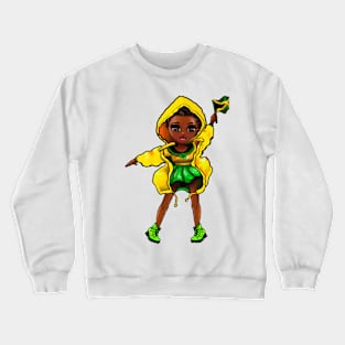 Jamaican girls women Jamaica Pride anime girl Chible Jamaica flag Crewneck Sweatshirt